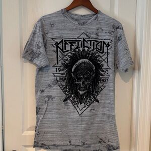 Affliction Gray Graphic T-Shirt for Men